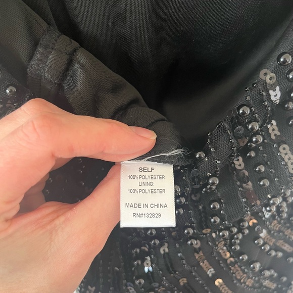 by the way. Black Sequin Jumpsuit M - Picture 10 of 12